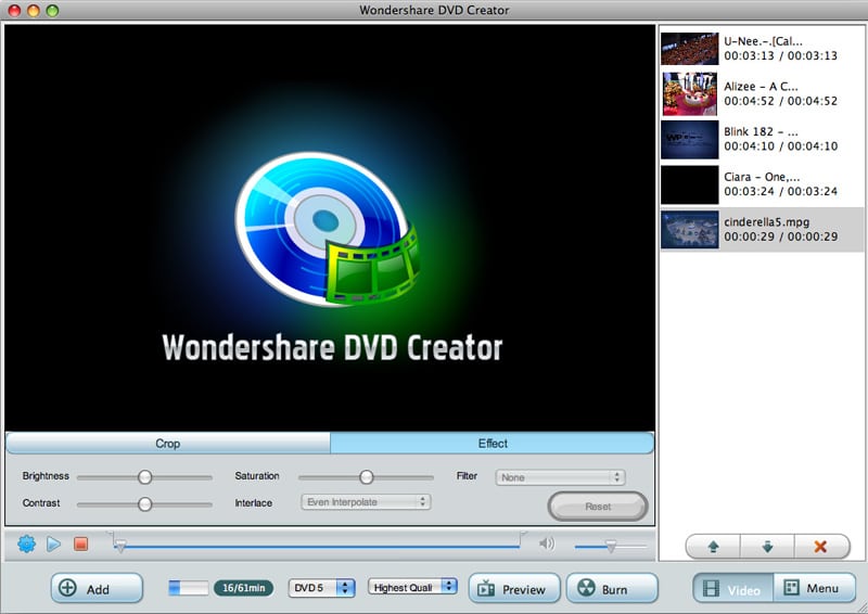 Wondershare DVD Creator 5.0.0.35 Free download For Mac OSX