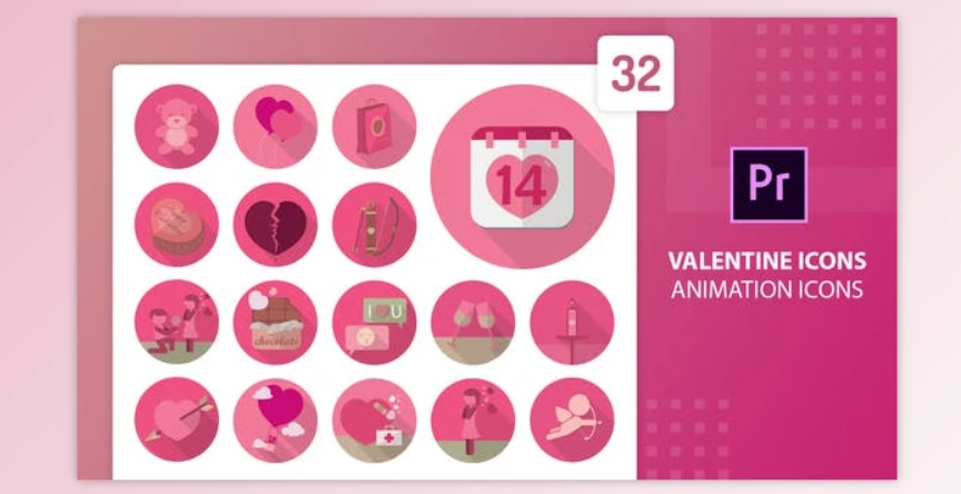 Videohive Valentine Animation Icon Premiere Pro MOGRT