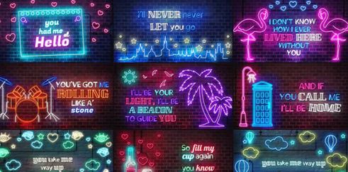 Videohive Neon Lyrics Template 23555778