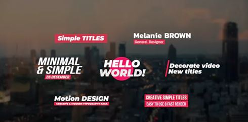 Videohive Simple Titles After Effects 34773504