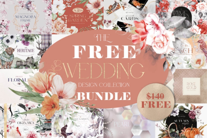 Wedding Design Collection Bundle - 20 Premium Graphics