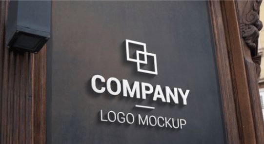 3d logo mockup on dark outer surface. branding, logo design promotion Premium Psd Free Download