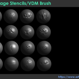 20 Metal Damage Stencils/VDM Brushes(Pack1) (Premium)