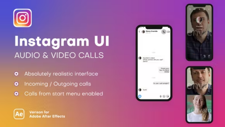 Videohive – Instagram UI – Audio & Video Calls – 38700811