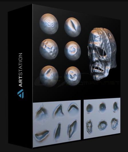 ARTSTATION – METAL SURFACES & DAMAGES BRUSHES FOR ZBRUSH PART 2 BY ANDREY F