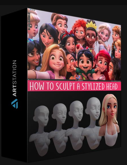 ARTSTATION – HOW TO SCULPT AND RETOPOLOGIZE A STYLIZED HEAD IN BLENDER BY DANNY MAC