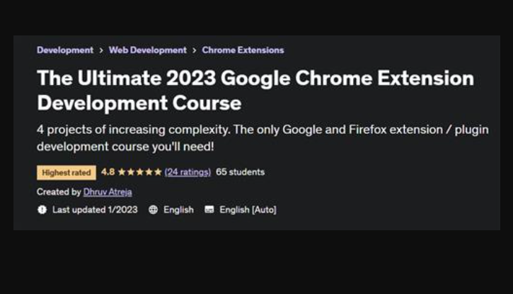 The Ultimate 2023 Google Chrome Extension Development Course