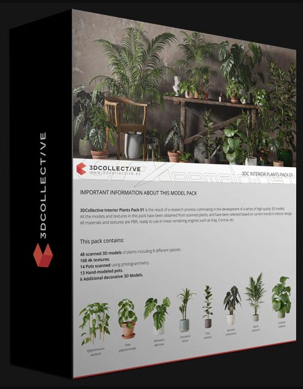 3DCOLLECTIVE – INTERIOR PLANTS PACK 01