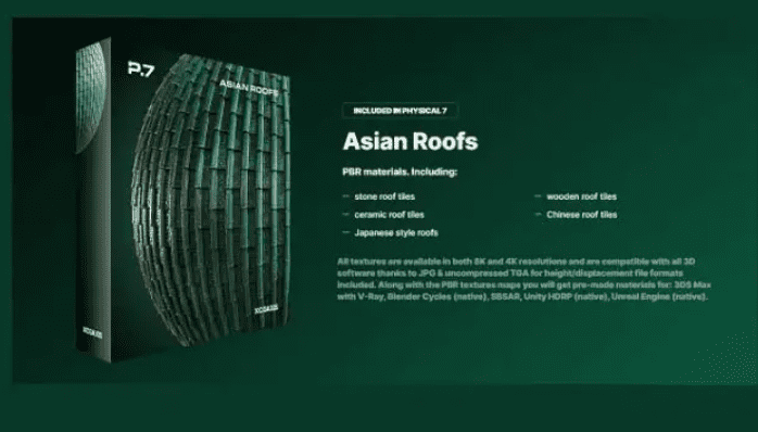 CGAXIS – Physical 7 PBR Asian Roofs Collection