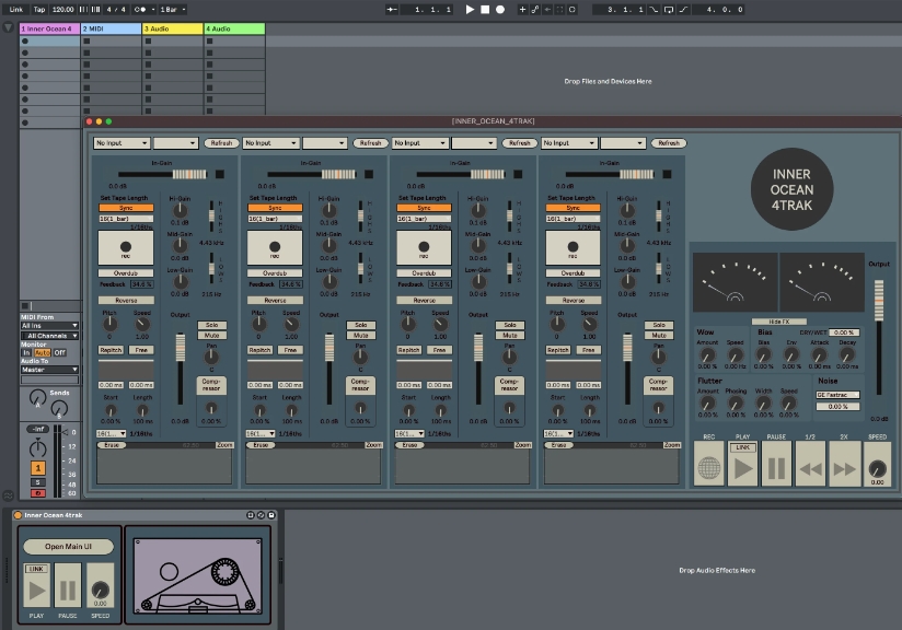Inner Ocean 4Trak Tape Loop Max For Live Device [Max for Live]