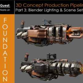 Foundation Patreon – 3D Concept Production Pipeline Part 3: Blender Lighting & Scene Set-Up with Norris Lin (Premium)